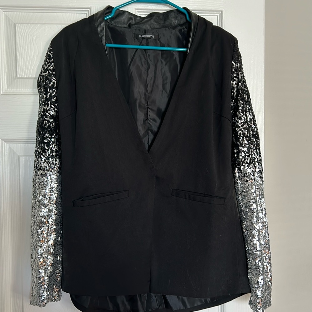 Sequin Sleeved Blazer